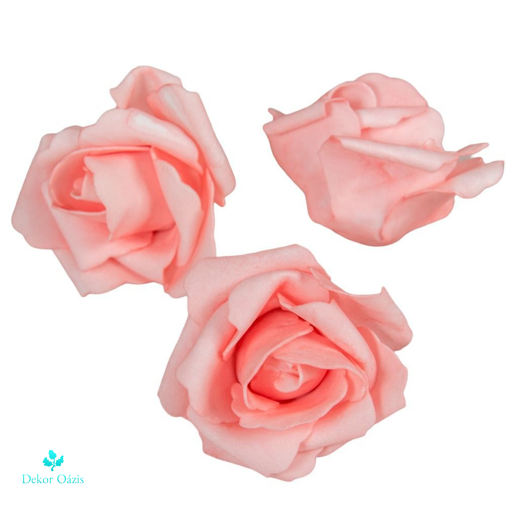 Polifoam rózsa fej félnyílt 7cm - Több színben 