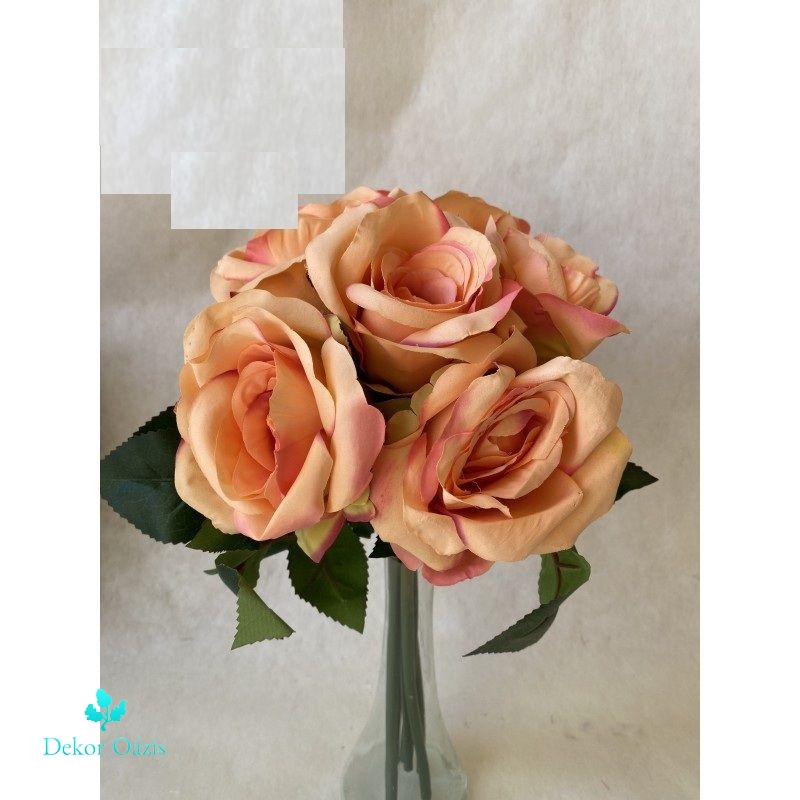 Rózsa kötegelt csokor x6 35cm - Több színben 