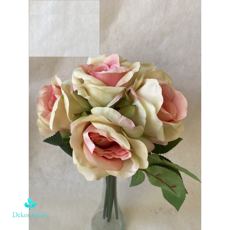 Rózsa kötegelt csokor x6 35cm - Több színben 