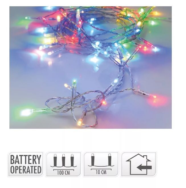 10 LED-es fényfüzér elemes - Több színben 
