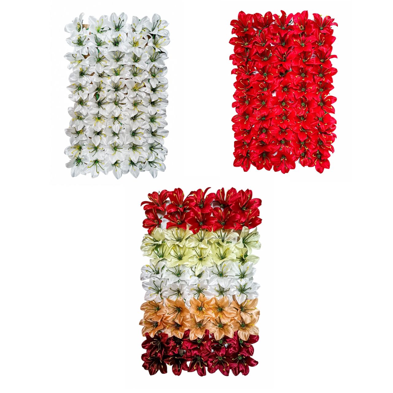 Liliom virágfej 13 cm – 50 db/csomag, 3 színváltozatban Liliom virágfej 13 cm – 50 db/csomag, 3 színváltozatban