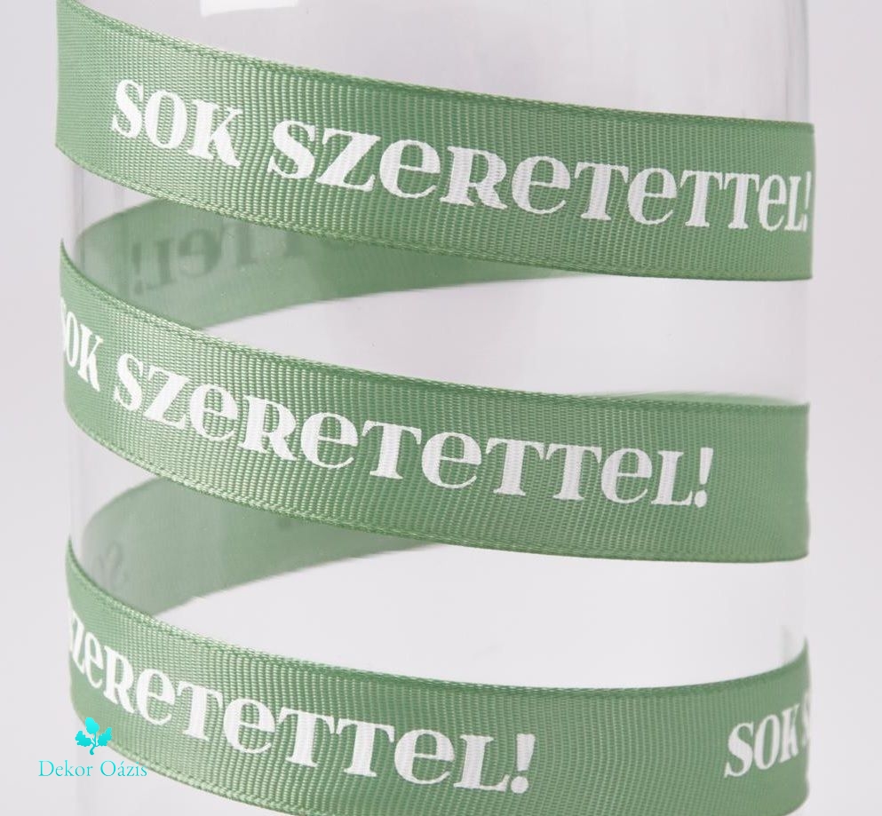 Ripsz szalag - Sok Szeretettel! feliratos - 10 színben