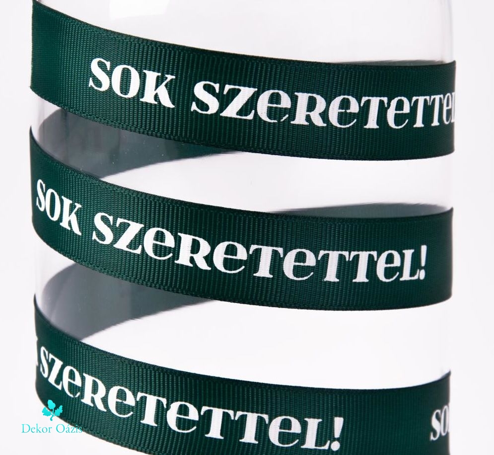 Ripsz szalag - Sok Szeretettel! feliratos - 10 színben