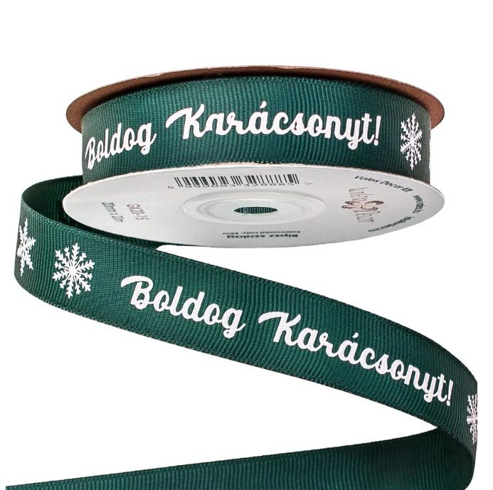 Boldog Karácsonyt ripsz szalag 20mm*20m - Több színben 