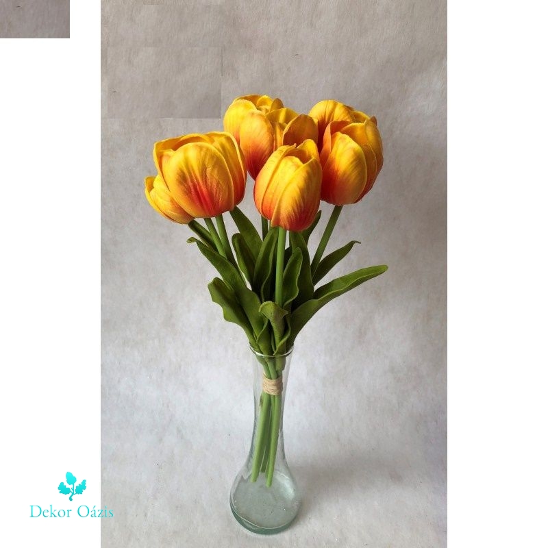 Tulipán kötegelt csokor x7 34cm - Több színben 