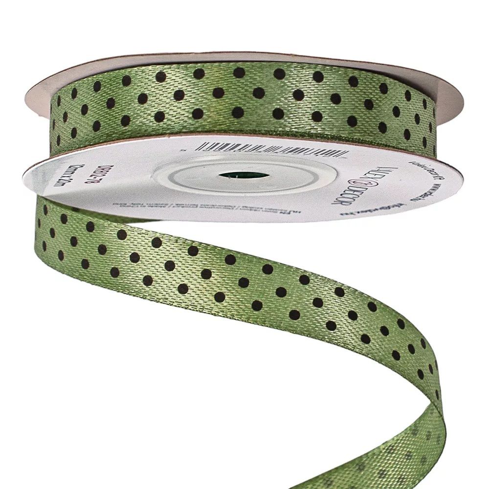 Fekete pöttyös szatén szalag 12 mm × 20 m – 4 színben