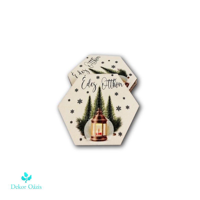 Hexagon karácsonyi fa dísz 5 db / csomag - Több féle