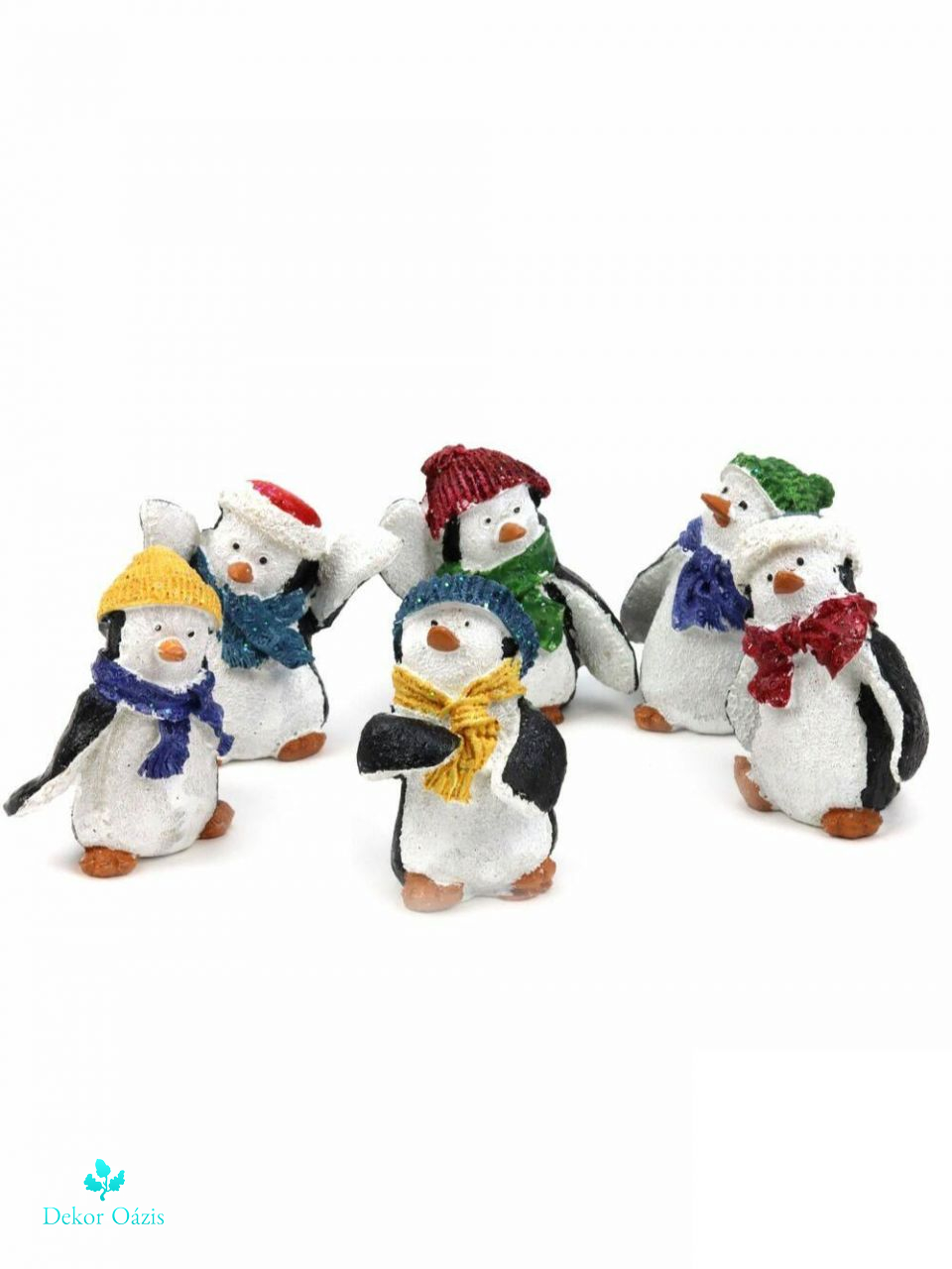 Kötött sapkás pingvin figura - Több féle