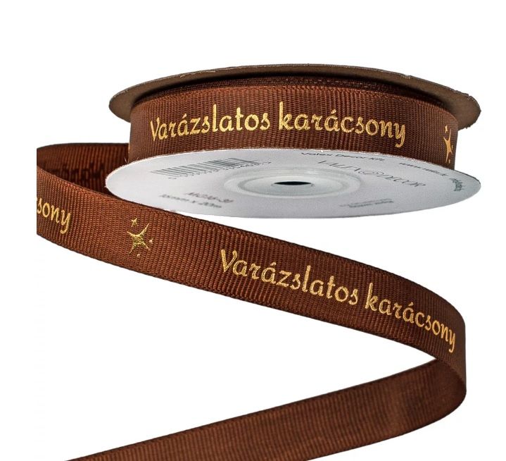 "Varázslatos karácsony" feliratos ripsz szalag 16mm x 20m - 3 színben