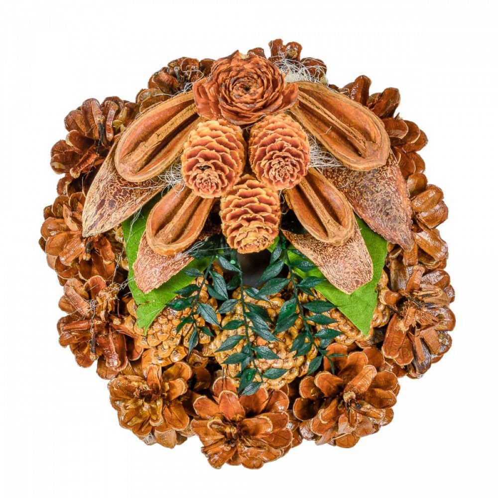 Rózsatoboz koszorú trópusi szárazvirág díszítéssel 15cm- Több színben