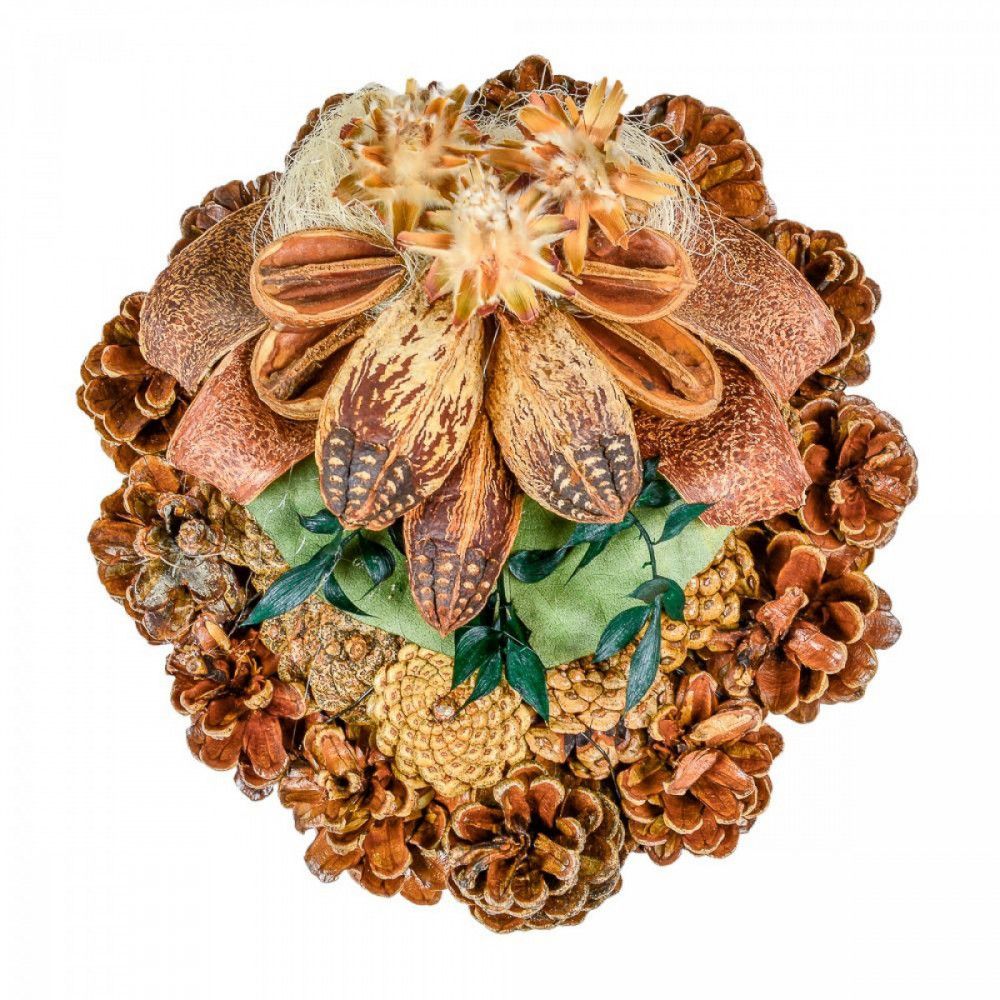 Rózsatoboz koszorú trópusi szárazvirág díszítéssel 20cm- Több színben