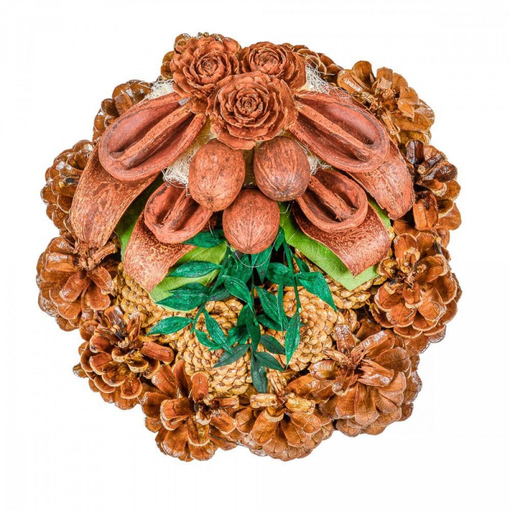 Rózsatoboz koszorú trópusi szárazvirág díszítéssel 20cm- Több színben