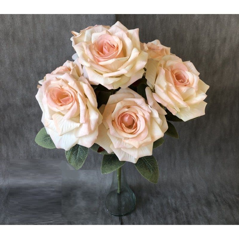 Nyílt rózsa csokor x7 42cm - 7 színben