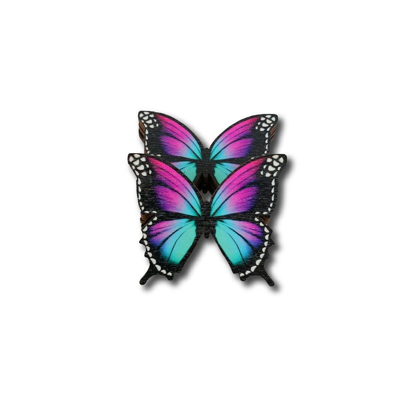 Fa pillangó 5,5x6 cm 5 db /csomag - Több színben