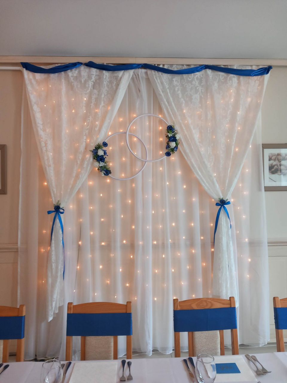 Már elkészült komplett esküvői dekor - Kék-Fehér