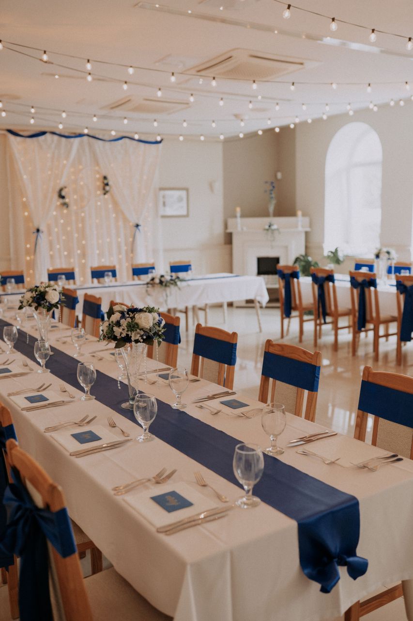 Már elkészült komplett esküvői dekor - Kék-Fehér