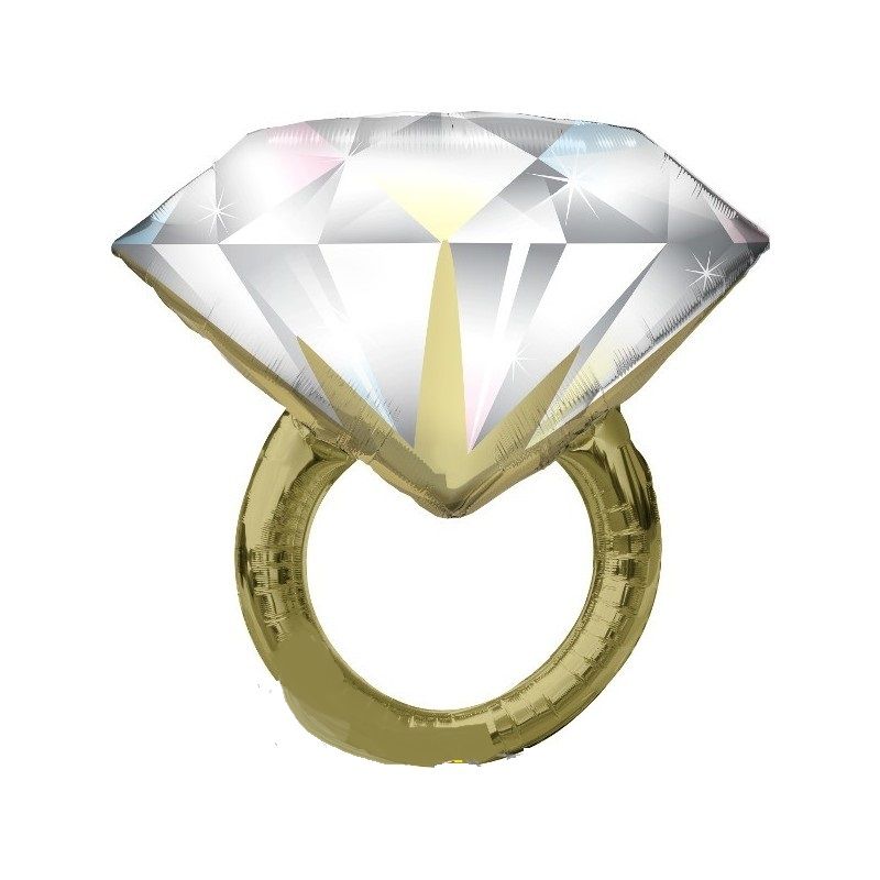 Fólia lufi esküvői gyémánt gyűrű 37x94 cm