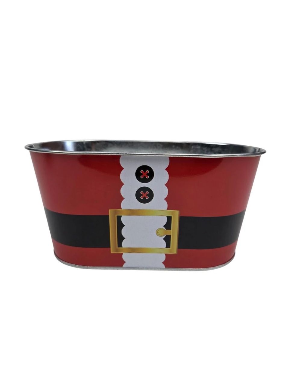 Karácsonyi mintás bádog kaspó ovál - Több féle Karácsonyi mintás bádog kaspó ovál - Több féle