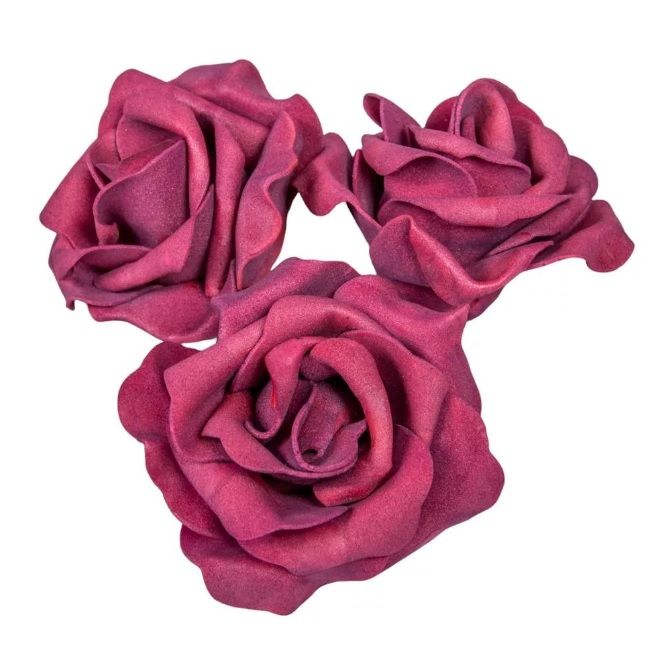 Polifoam rózsa fej 3-4cm 50 db - Bordó (BUR)