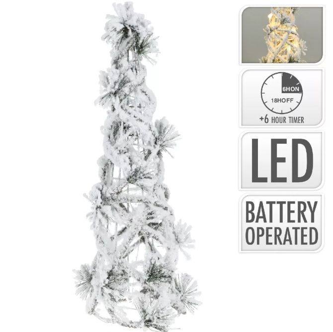 Havas kúp 10 LED-es glitteres elemes 30 cm