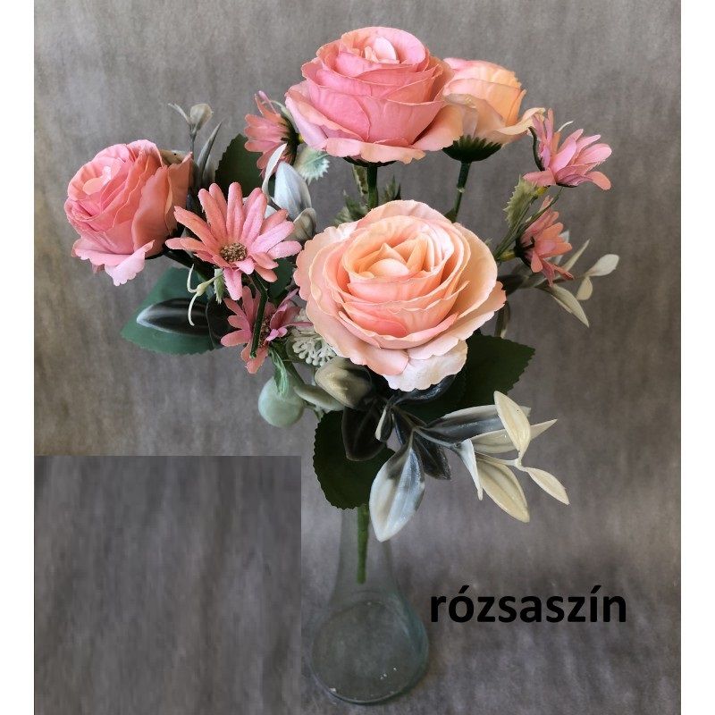 Rózsabimbó csokor x7 - 32 cm - Több színben