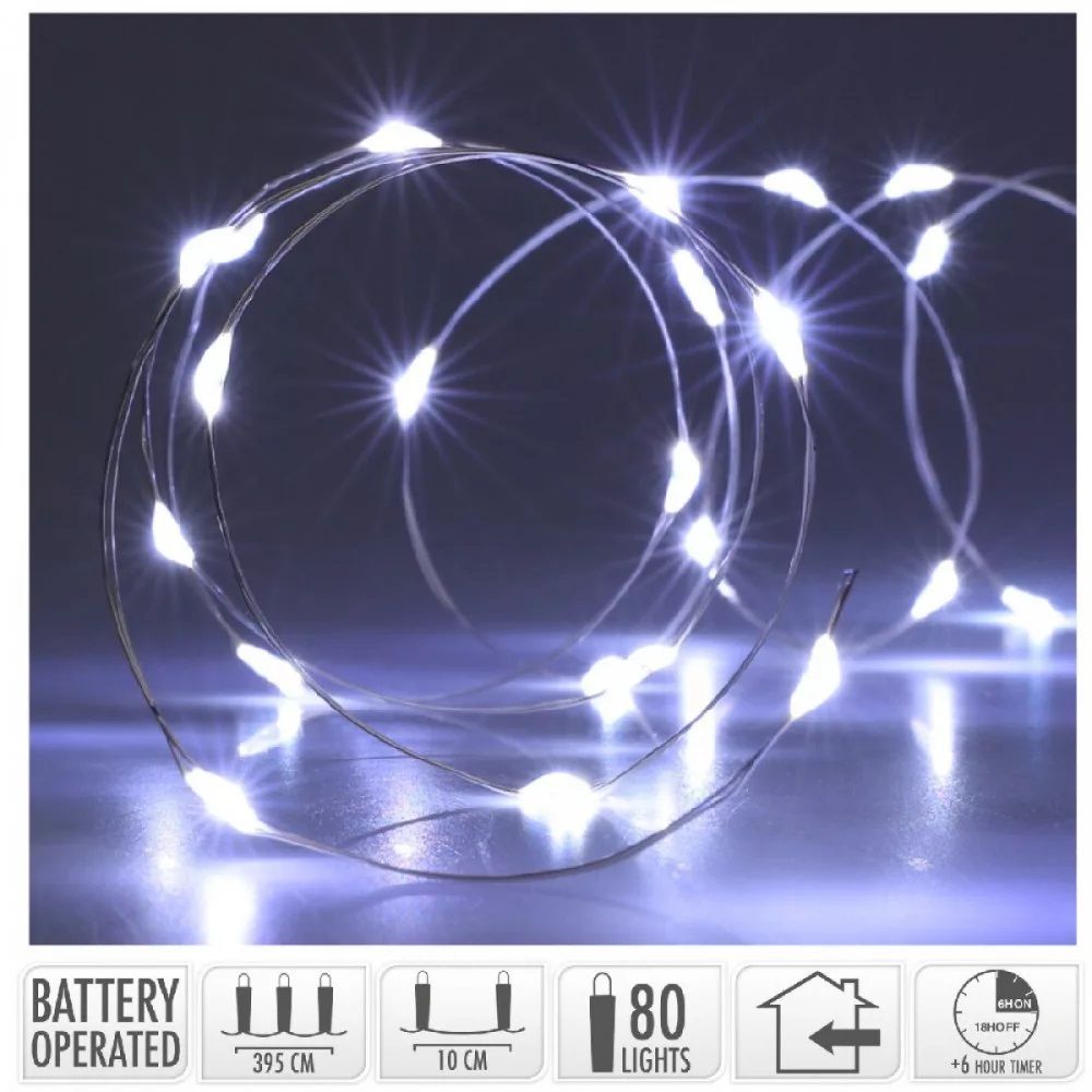Drótkábeles fényfüzér 80 LED-es - Több féle 