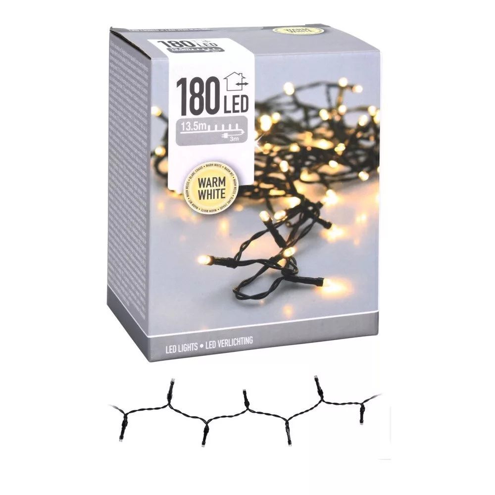 Fényfüzér 180 LED-es adapteres - 3 színben 