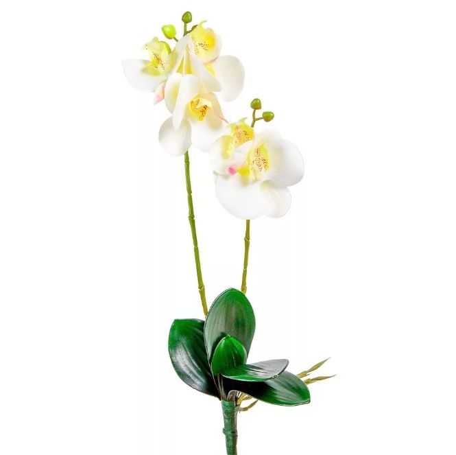 Orchidea ág levéllel gumi M48cm - Több színben