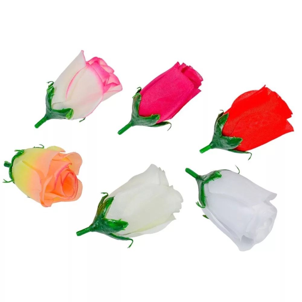 Rózsabimbó virágfej 7cm 24db/szín/csomag - Több színben 