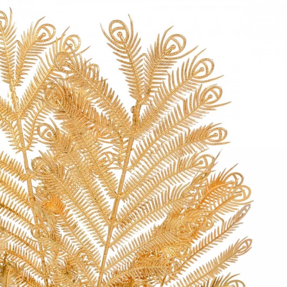 Páva leveles dekor ág arany 70cm