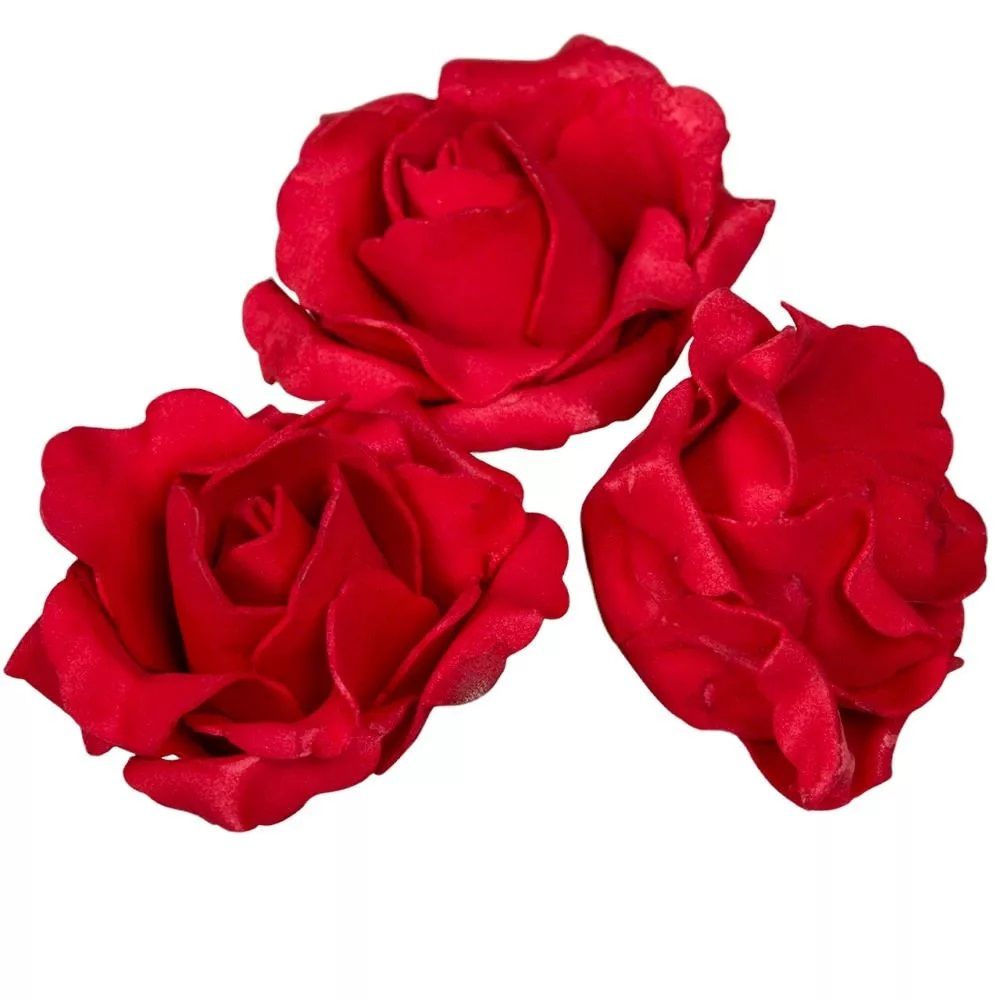 Polifoam rózsa virágfej RED D8cm 12db-os