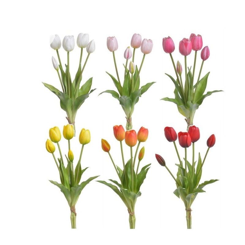 Tulipán kötegelt csokor x5 40cm - 6 színben