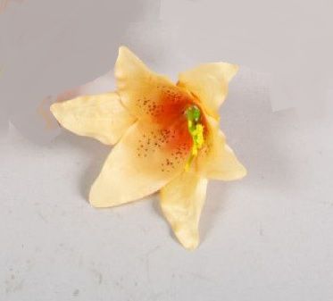 Liliom virágfej 14cm 12 db / csomag - Krém-Narancs