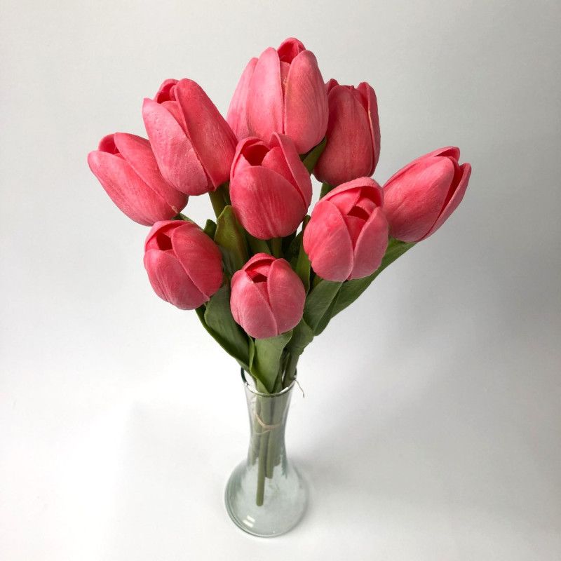 Tulipán kötegelt csokor x10 32cm - 8 színben