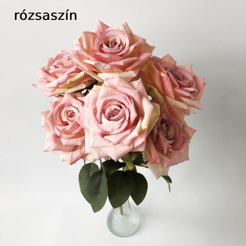 Nyílt rózsa csokor x7 45cm - 9 színben
