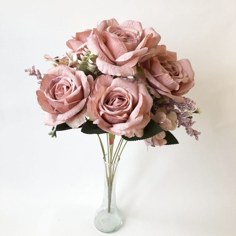 Rózsa csokor x9 48cm - 3 színben