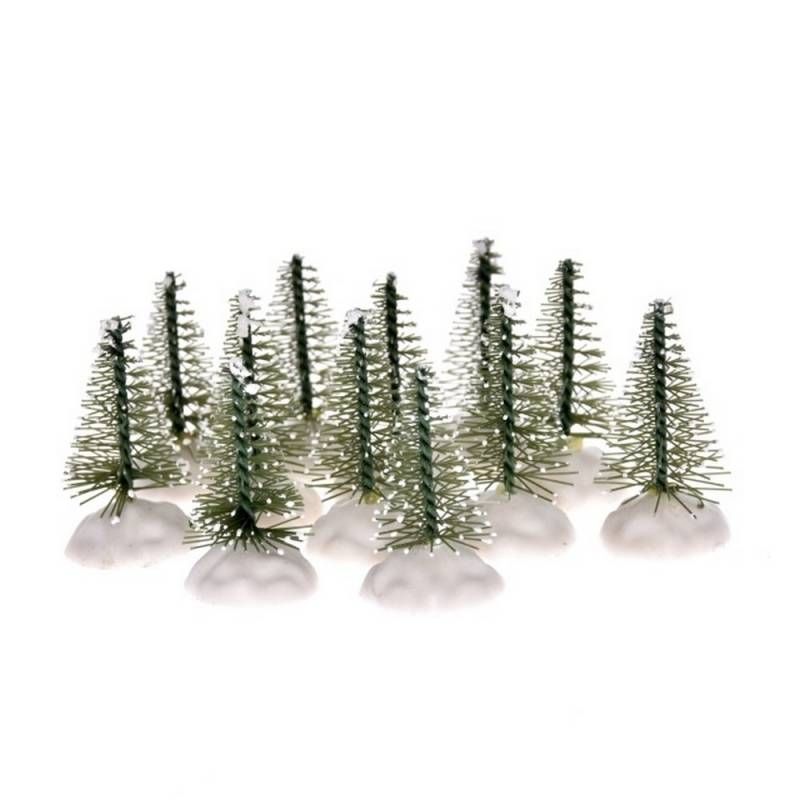 Fenyőfa havas műanyag 4,5cm zöld 12db/csomag