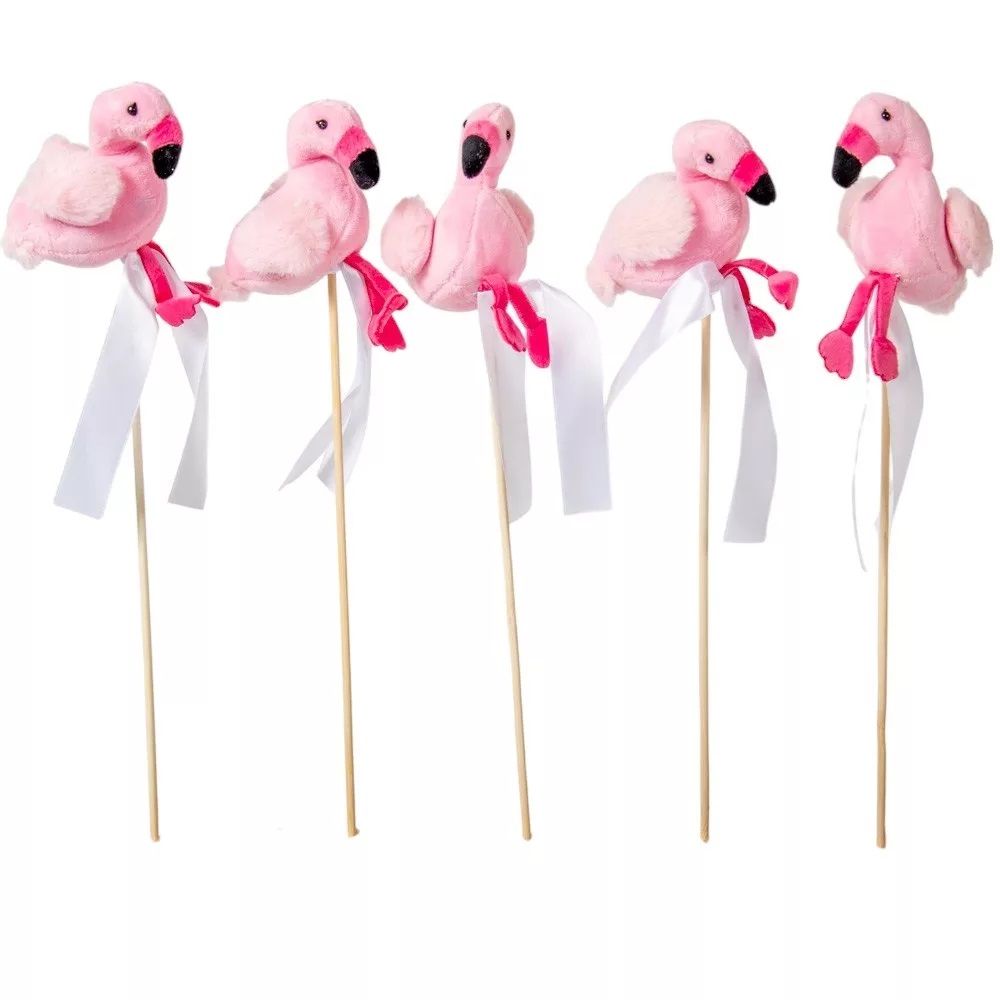 Pálcás ballagó betűző flamingós 5 db / csomag