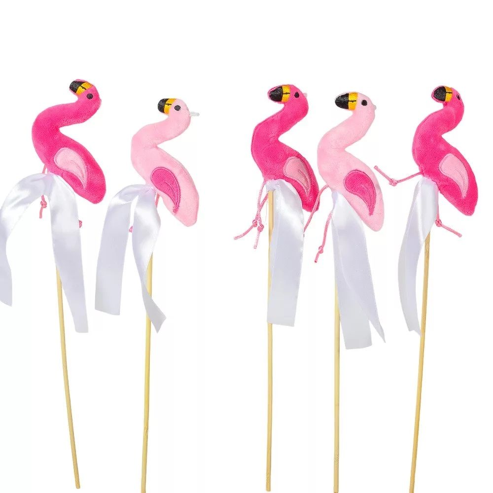 Pálcás plüss flamingó betűző 5 db / csomag 