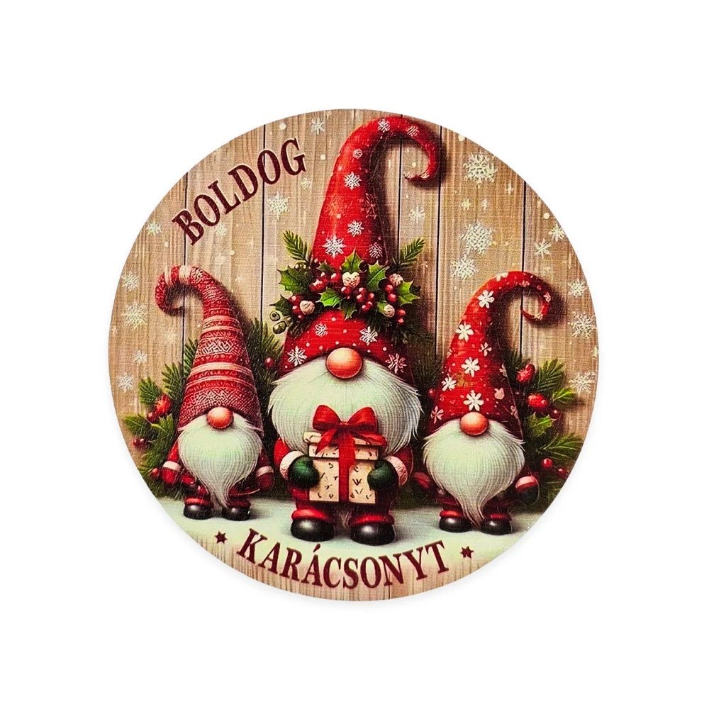 Nyomtatott fa tábla koszorú közép 14,8 cm - Karácsonyi minták Nyomtatott fa tábla koszorú közép 14,8 cm - Karácsonyi minták