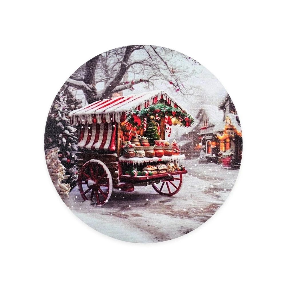 Nyomtatott fa tábla koszorú közép 14,8 cm - Karácsonyi minták Nyomtatott fa tábla koszorú közép 14,8 cm - Karácsonyi minták