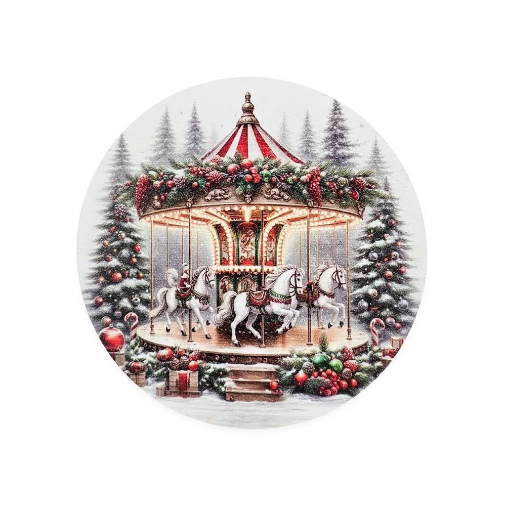 Nyomtatott fa tábla koszorú közép 14,8 cm - Karácsonyi minták Nyomtatott fa tábla koszorú közép 14,8 cm - Karácsonyi minták