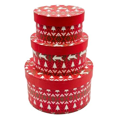 Papírdoboz szett karácsonyi 3 db-os - 4 mintával