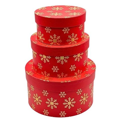 Papírdoboz szett karácsonyi 3 db-os - 4 mintával