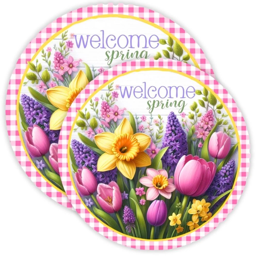 Tavaszi fa nyomtatott koszorú közép 2 méretben- Több féle