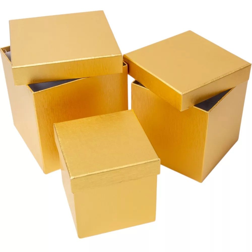 Papír doboz kocka vintage krém 16-14-12cm 3db-os - Több színben Papír doboz kocka vintage krém 16-14-12cm 3db-os - Több színben