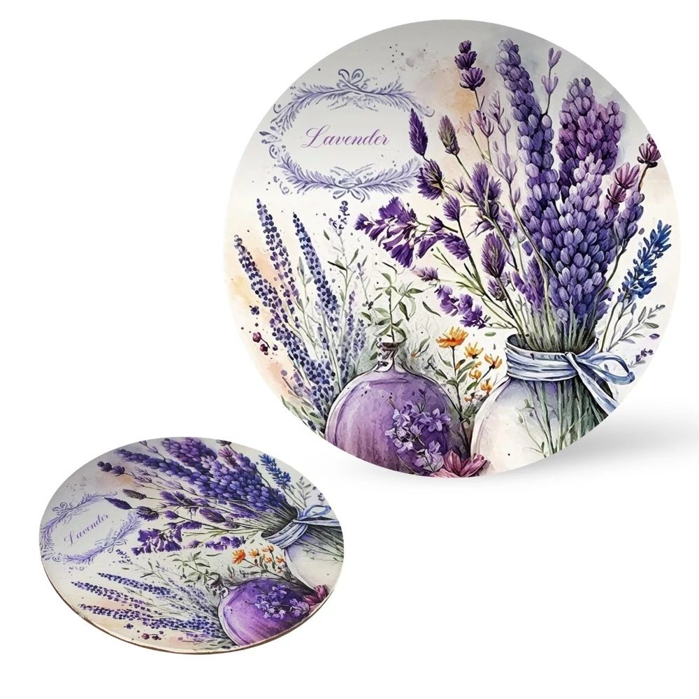 Nyomtatott fa tábla koszorú közép - Nyári design - 14,8 cm