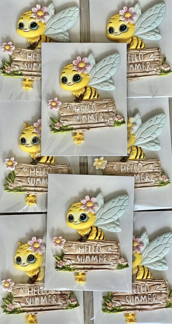 Gipsz lapos méhecske Hello Summer 2