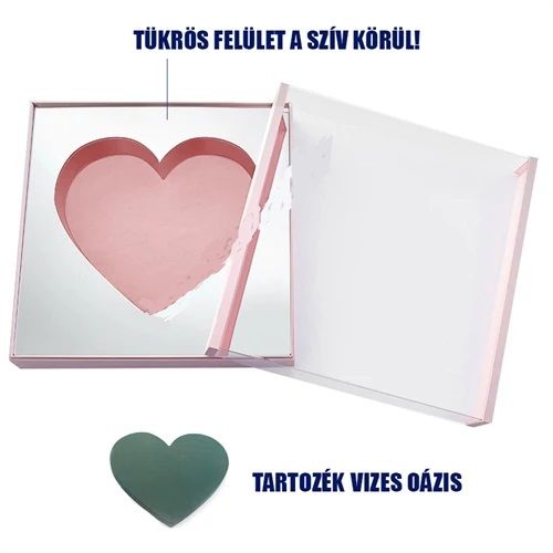 Virágdoboz akril szív vizes oázissal - 2 méret és Több szín Virágdoboz akril szív vizes oázissal - 2 méret és Több szín