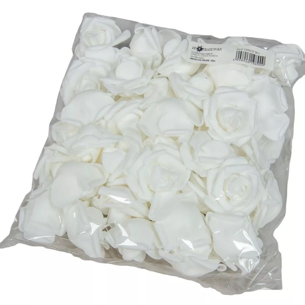Polifoam rózsa fej 3-4cm 50 db -Fehér Polifoam rózsa fej 3-4cm 50 db -Fehér